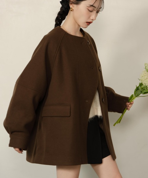 「hinari」 ノーカラージャケット SMALL ブラック レディース_画像3