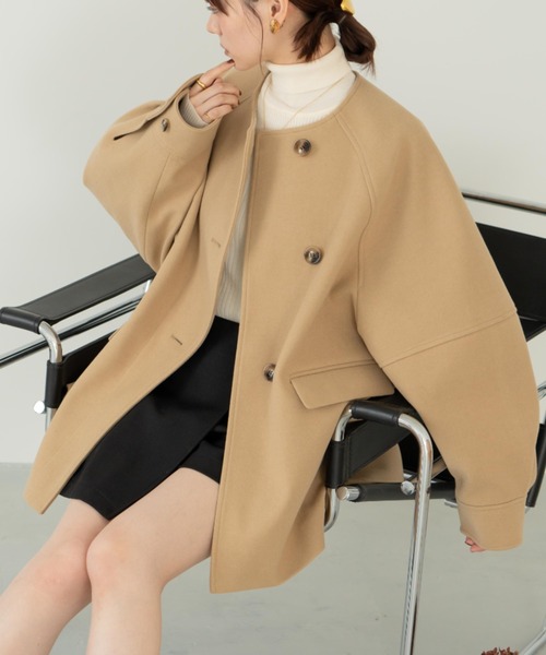 「hinari」 ノーカラージャケット SMALL ブラック レディース_画像8