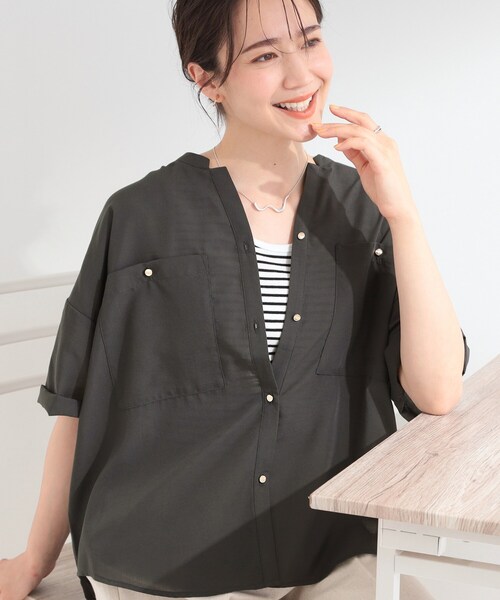 RUFFJOO ブラック Lサイズ シャツ SHOO・LA・RUE（シューラルー） ブラウス シャツ 「洗濯機可/S-LL