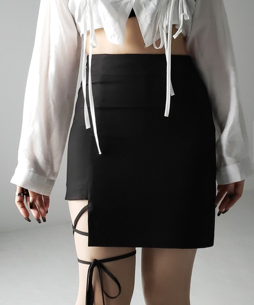「me+em select」 ミニスカート LARGE ブラック レディース_画像2