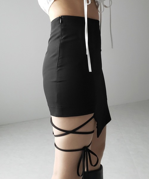 「me+em select」 ミニスカート LARGE ブラック レディース_画像5