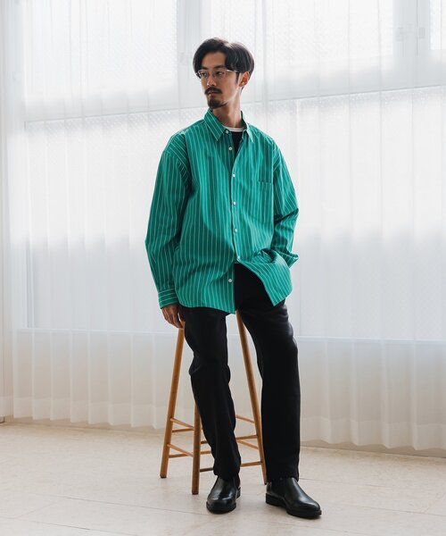 「THOMAS MASON」 長袖シャツ SMALL グリーン メンズ_画像8