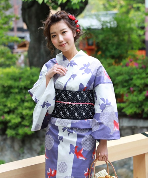 【きものなでしこ】浴衣　167cm 和なでしこ 浴衣 大人プチサイズ変わり織り浴衣単品 レディース