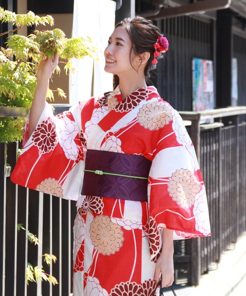 和なでしこ 浴衣 大人プチサイズ変わり織り浴衣単品 レディース
