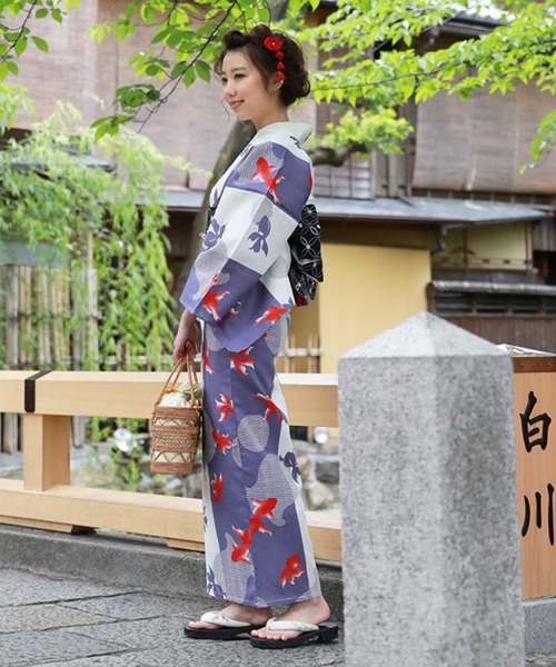 和なでしこ 浴衣 大人プチサイズ変わり織り浴衣単品 レディース