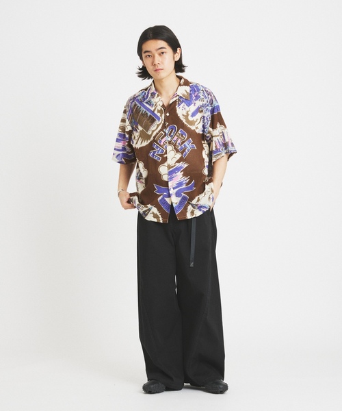 「BINDU」 半袖シャツ MEDIUM ネイビー メンズ_画像2