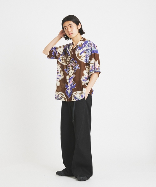 「BINDU」 半袖シャツ MEDIUM ネイビー メンズ_画像3