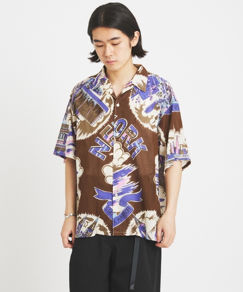 「BINDU」 半袖シャツ MEDIUM ネイビー メンズ_画像5