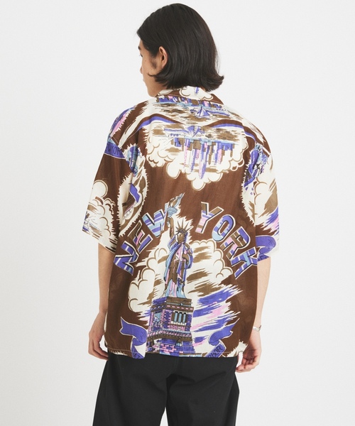 「BINDU」 半袖シャツ MEDIUM ネイビー メンズ_画像9