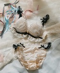 ブラジャー ショーツセット ドットフリルリボン...の詳細画像2