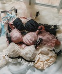 ブラジャー ショーツセット ドットフリルリボン...の詳細画像1