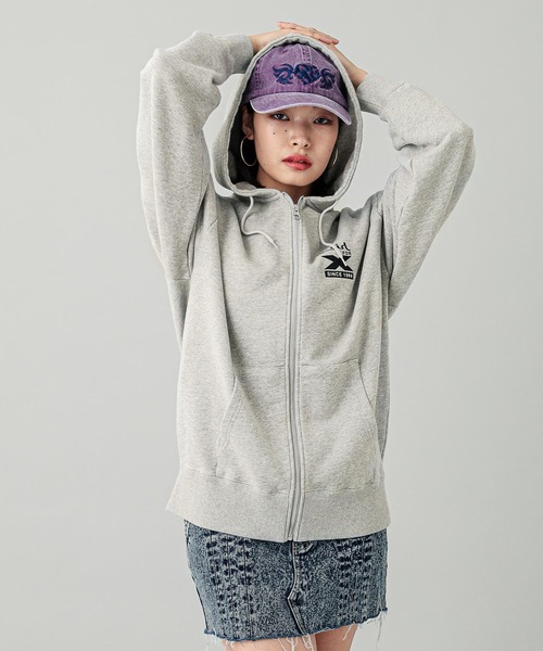 「X-girl」 ジップアップパーカー M ブラック レディース_画像2