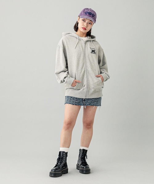「X-girl」 ジップアップパーカー M ブラック レディース_画像4