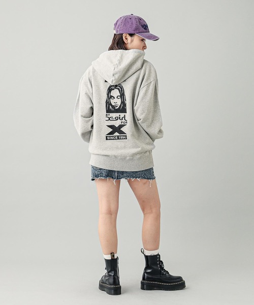 「X-girl」 ジップアップパーカー M ブラック レディース_画像5