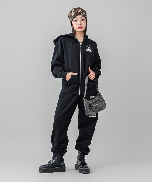 「X-girl」 ジップアップパーカー M ブラック レディース_画像8