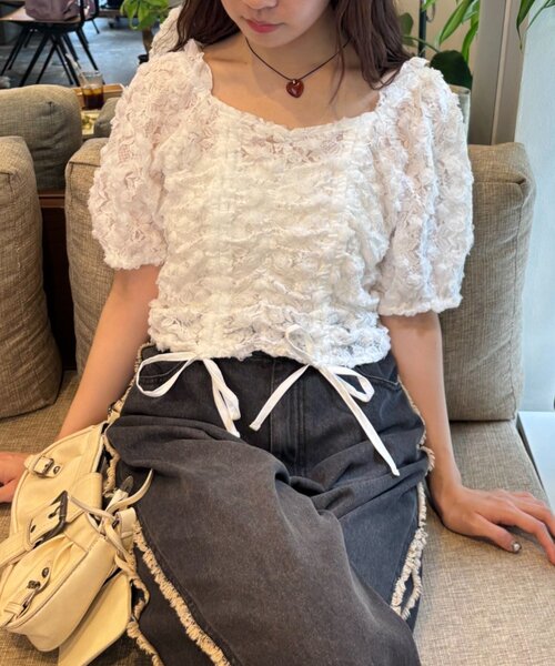 w closet（ダブルクローゼット） ブラウス シャツ フラワーレース