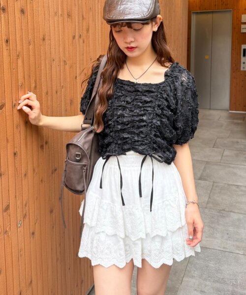 w closet（ダブルクローゼット） ブラウス シャツ フラワーレース