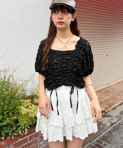 w closet（ダブルクローゼット） ブラウス シャツ フラワーレース