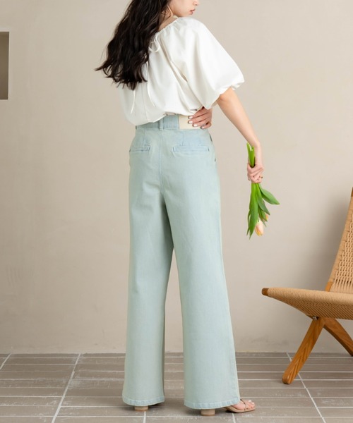 「hinari」 デニムパンツ X-SMALL アイボリー レディース_画像6