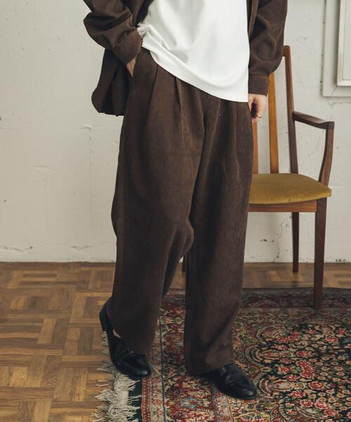 SENSE OF PLACE by URBAN RESEARCH ワイドパンツ パンツ コーデュロイ