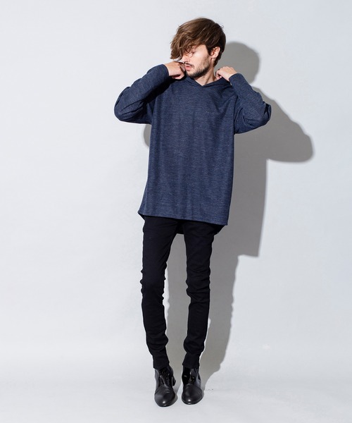 ノーアイディー（NO ID．）/ヘリンボーンジャージーBIGパーカ NO ID.（ノーアイディー） パーカー 「NO ID.」Herringbone Jersey Big