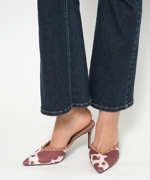 ブラックスタッズ付きポインテッドトゥミュール SPIRALGIRL パンプス スタッズ付きポインテッドミュール : ZOZOTOWN