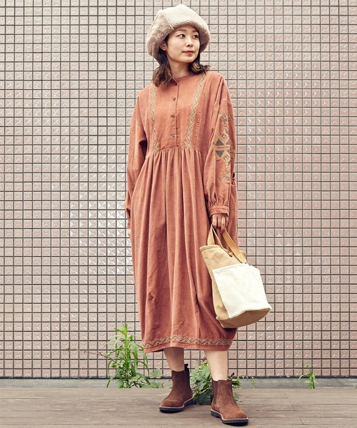 即納特価 ワンピース キリム柄刺繍コーデュロイバルーンワンピース ZOZOTOWN PayPayモール店 - 通販 - PayPayモール 低価即納
