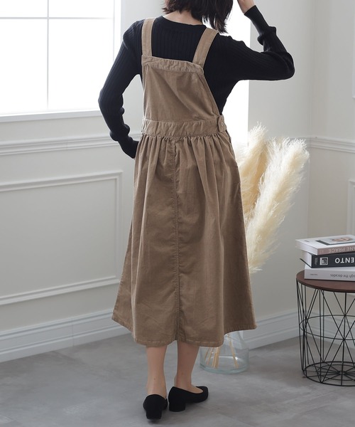 新品　ストレッチコーデュロイ　ジャンパースカート ElegChic スカート ストレッチコーデュロイジャンパー スカート