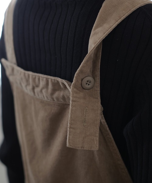 ElegChic スカート ストレッチコーデュロイジャンパー スカート