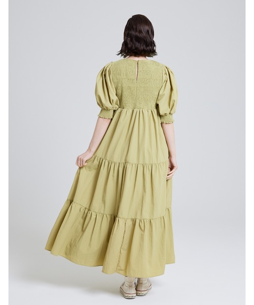 ドレス Nylon puff sleeve long dress 【公式通販】