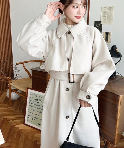 【定価7万】theory ツイード ノーカラー ロングコート フリンジ レッド 演奏会ドレス コンクールドレス ステージ衣装｜レッド 赤 Fine