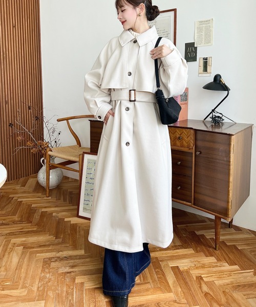 組曲 ✨美品 カシミヤ 2way✨ ロングコート ノーカラーコート キャメル 5 Meiru ノーカラーロングコート[品番：AMTW0011641]｜JUNOAH