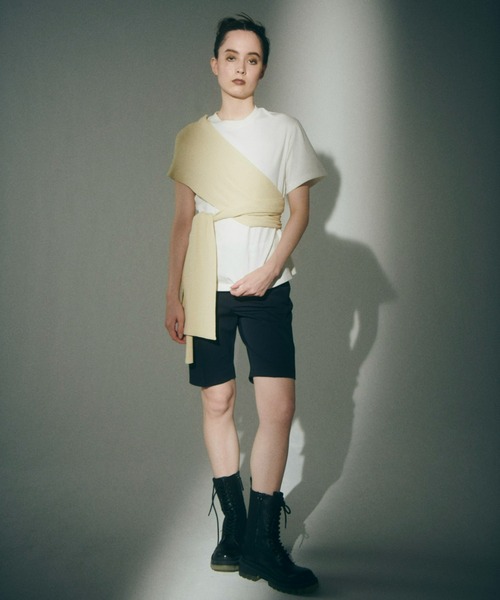 LE CIEL BLEU tシャツ ラップディティールTシャツ / Wrap Detail