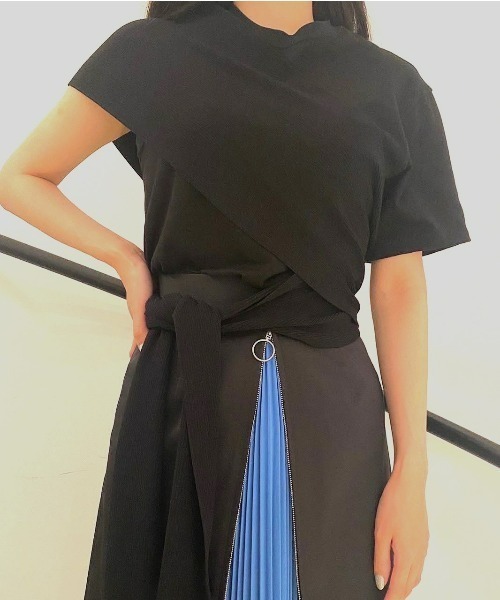 藍藍るる出品 LE CIEL BLEU tシャツ ラップディティールTシャツ / Wrap Detail