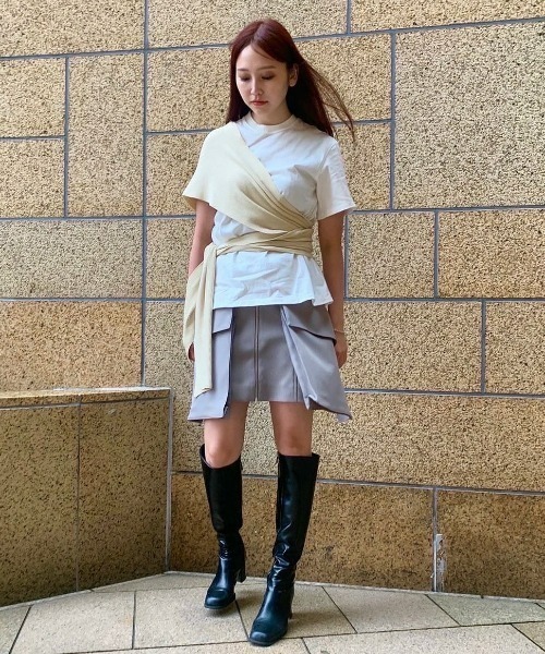藍藍るる出品 LE CIEL BLEU tシャツ ラップディティールTシャツ / Wrap Detail