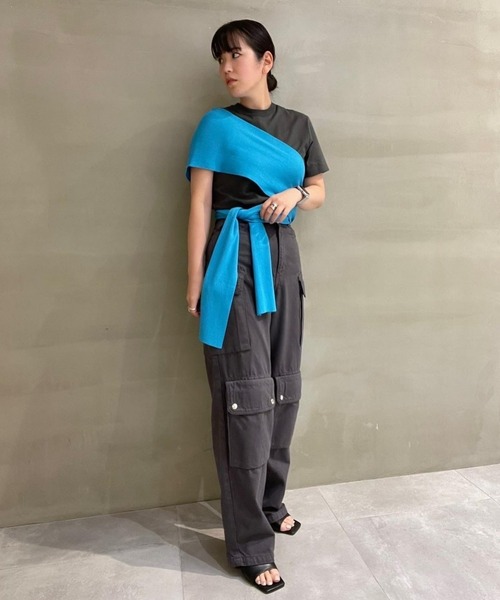 LE CIEL BLEU tシャツ ラップディティールTシャツ / Wrap Detail