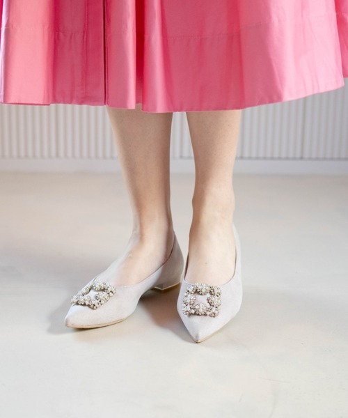 AUTTAA◇パンプス/37/BLU/レザー AUTTAA アウッタ レザー フラット