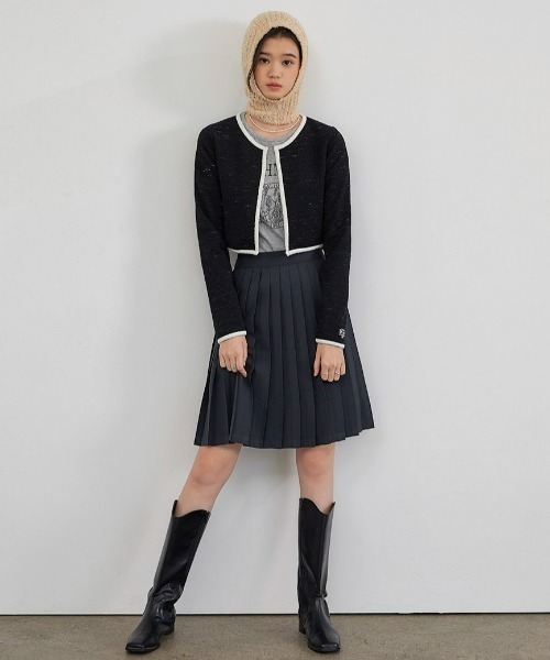 カーディガン A'GEM/9 × .kom「muah muah/ムーアムーア」SIGNATURE LOGO POINT TWEED SET/ツイード カーディガン A'GEM/9 × .kom「muah muah/ムーアムーア