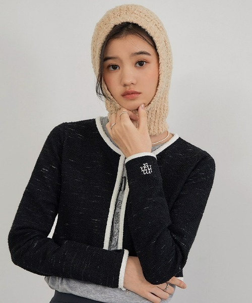 カーディガン A'GEM/9 × .kom「muah muah/ムーアムーア」SIGNATURE LOGO POINT TWEED SET/ツイード カーディガン A'GEM/9 × .kom「muah muah/ムーアムーア