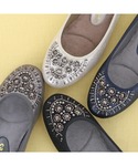 バレエシューズ パンプス ビジューフラットシュ...の詳細画像5