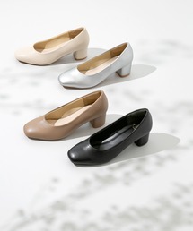 menue パンプス 幅狭 スクエアトゥ チャンキーヒール : ZOZOTOWN