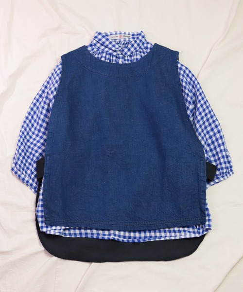 Brocante ベスト ジレ 「Brocante / ブロカント」 綿麻デニム