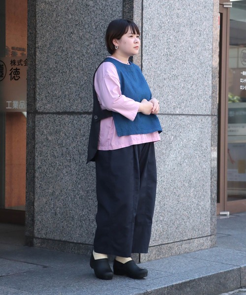 ベスト ジレ 「Brocante / ブロカント」  綿麻デニム コテブトンジレ レディース Brocante ベスト ジレ 「Brocante / ブロカント」 綿麻デニム