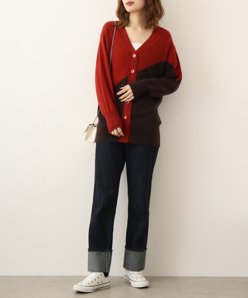 カーディガン EGLANTINE カシミヤバイカラーカーディガン レディース EGLANTINE カーディガン カシミヤバイカラーカーディガン