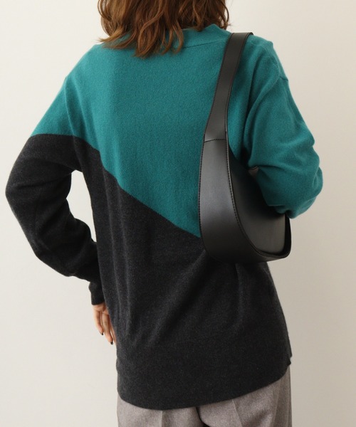 カーディガン EGLANTINE カシミヤバイカラーカーディガン レディース EGLANTINE カーディガン カシミヤバイカラーカーディガン