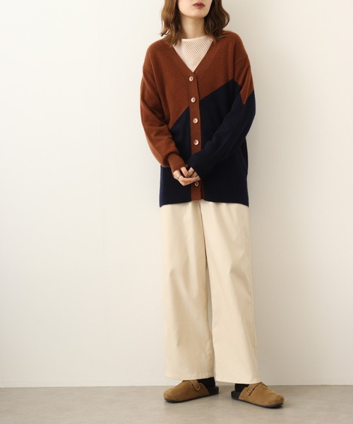 カーディガン EGLANTINE カシミヤバイカラーカーディガン レディース EGLANTINE カーディガン カシミヤバイカラーカーディガン