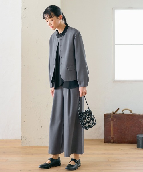 Neina セットアップ 「入学式・卒業式・フォーマル」フリル衿ブラウス