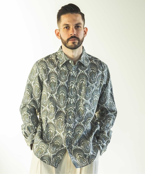 シャツ ブラウス PAISLEY LINEN / REGULAR COLLAR SHIRT / M241113  