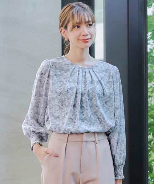 ブラウス シャツ 「洗える」2WAY花柄ブラウス レディース