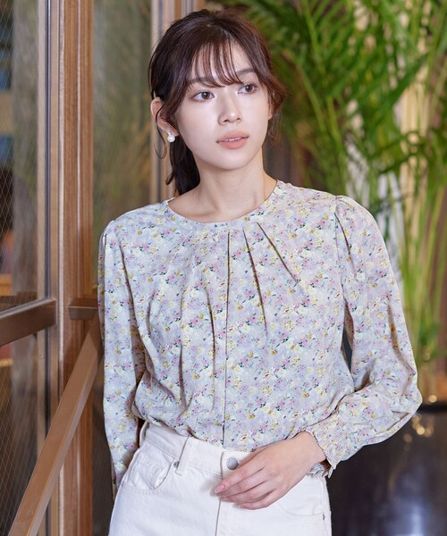 小花柄ブラウス Lace Ladies（レースレディース） ブラウス シャツ 小花柄 前開き 半袖